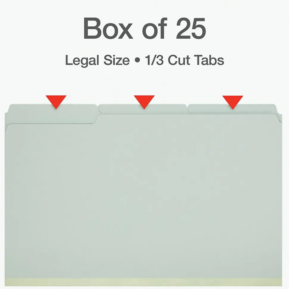 Pendaflex Recycled File Folder, 1-Tab, Legal Size, Light Green, 25/Box (1006934)