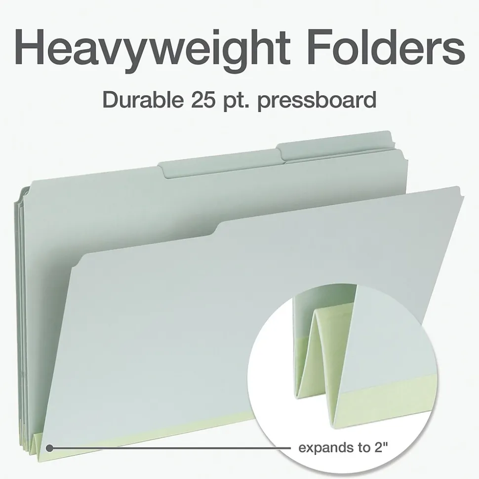 Pendaflex Recycled File Folder, 1-Tab, Legal Size, Light Green, 25/Box (1006934)