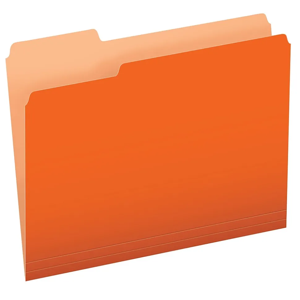 Pendaflex Recycled File Folder, 1/3-Cut Tab, Letter Size, Orange, 100/Box (42101/3ORA)