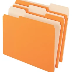 Pendaflex Recycled File Folder, 1/3-Cut Tab, Letter Size, Orange, 100/Box (152 1/3 ORA)