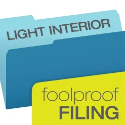 Pendaflex Recycled File Folder, 1/3-Cut Tab, Legal Size, Blue, 100/Box (43501/3BLU)