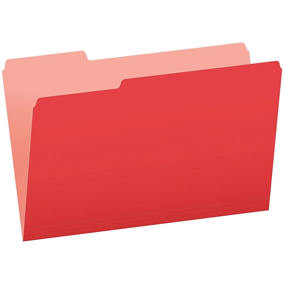 Pendaflex Recycled File Folder, 1/3-Cut Tab, Legal Size, Red, 100/Box (43501/3RED)