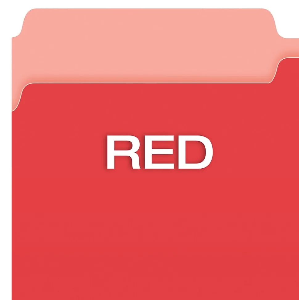 Pendaflex Recycled File Folder, 1/3-Cut Tab, Legal Size, Red, 100/Box (43501/3RED)