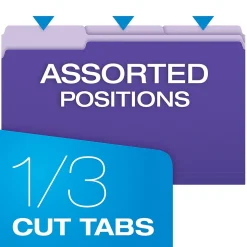 Pendaflex Recycled File Folder, 1/3-Cut Tab, Legal Size, Violet, 100/Box (43501/3VIO)