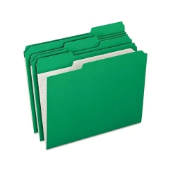 Pendaflex Reinforced File Folder, Letter Size, Bright Green, 100/Box (R15213BGR)