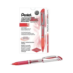 Pentel EnerGel Deluxe Gel Pens, Medium Point, Red Ink, Dozen (BL57-B)