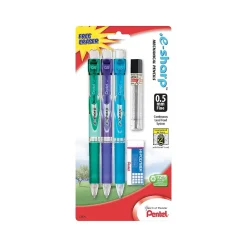 Pentel e-sharp Mechanical Pencils, 0.5mm, #2 Lead, Set (AZ125LZBP3M)