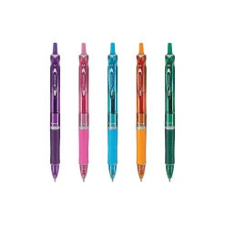 Pilot Acroball Colors Ballpoint Pens, Medium Point, Assorted Inks, 5/Pack (31808)