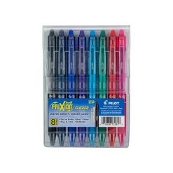 Pilot FriXion Clicker Retractable Gel Pens, Fine Point, Assorted Color Inks, 8/Pack (FXCC8002F-P)