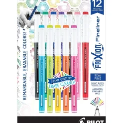 Pilot FriXion Erasable Marker Pens, Fine Point, 0.6mm, Assorted Ink, Dozen (11452)