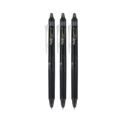 Pilot FriXion Synergy Clicker Retractable Erasable Gel Pen, Extra Fine Point, Black Ink, 3/Pack (FXYC3BLKE)