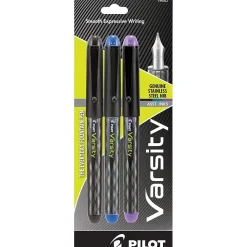 Pilot Varsity Fountain Pens, 1.0mm Nib, Assorted Ink, 3/Pack (90022)