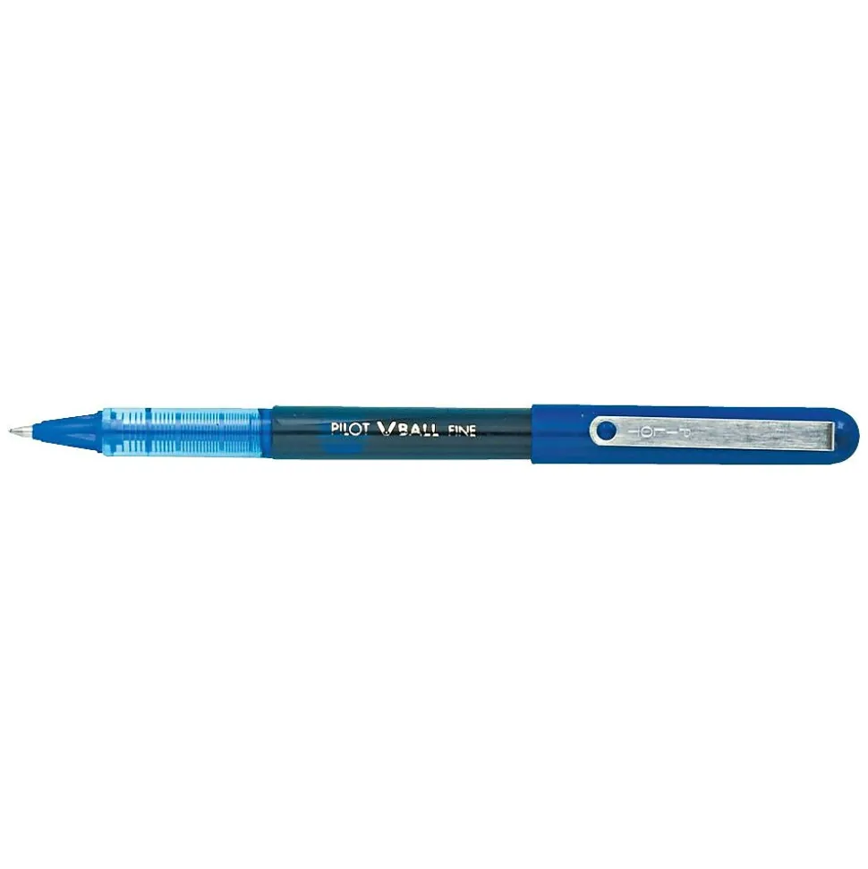Pilot VBall Rollerball Pens, Fine Point, Blue Ink, Dozen (35113)