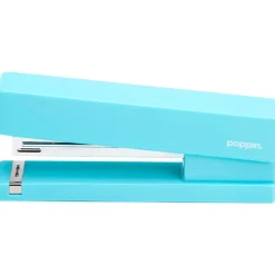 Poppin Desktop Stapler, 20-Sheet Capacity, Aqua (100160)