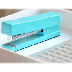 Poppin Desktop Stapler, 20-Sheet Capacity, Aqua (100160)
