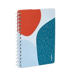 Poppin Elements Notebook, 6" x 8.25", Ruled, 40 Sheets, Blue/Red (108839)