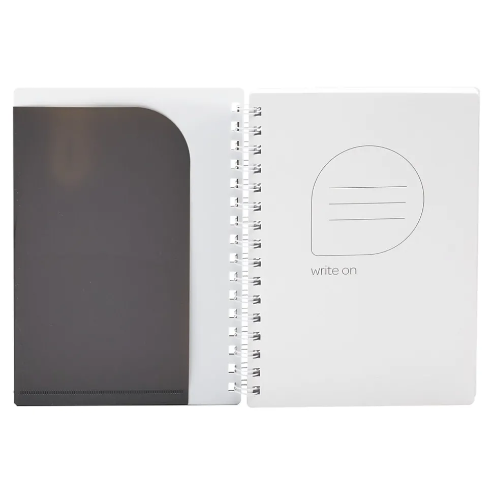 Poppin Pocket Notebook, 6" x 8.5", Ruled, 80 Sheets, Dark Gray (108850)