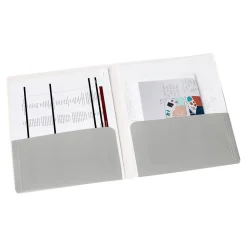 Poppin 2-Pocket Portfolio Folder, Blush/Light Gray (105225)