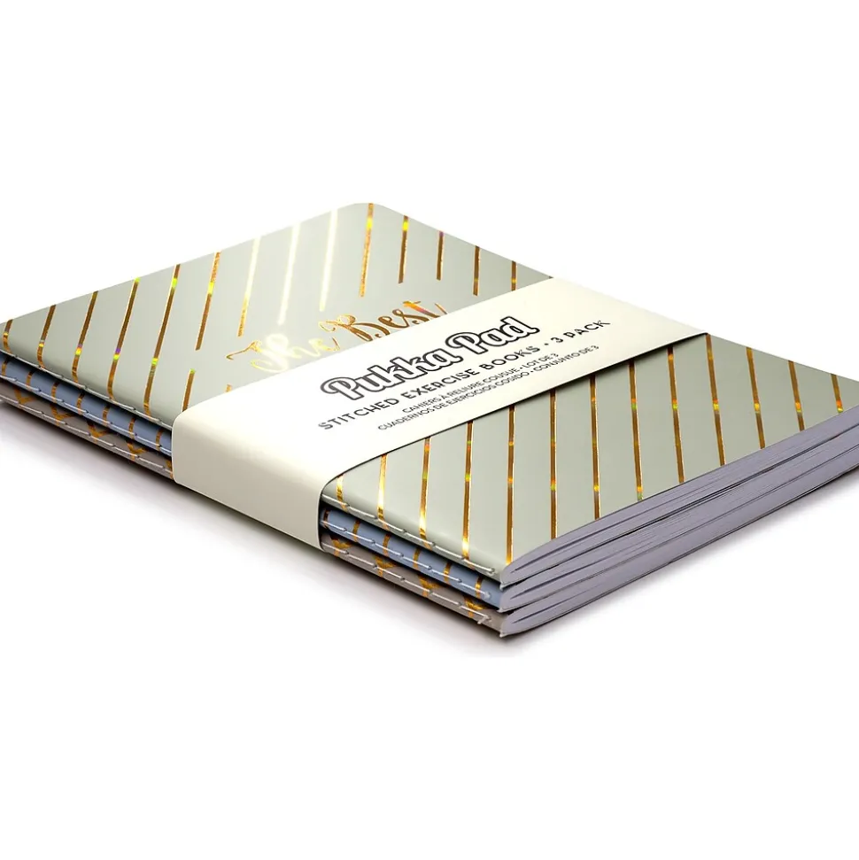 Pukka Pad Composition Notebooks, 4.6" x 6.8", College-Ruled, 20 Sheets, Assorted Colors, 3/Pack (9979(AST)-HZE)