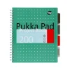 Pukka Pad Metallic 5-Subject Notebook, Ruled, 100 Sheets, Green, 3/Pack (8748-MET)