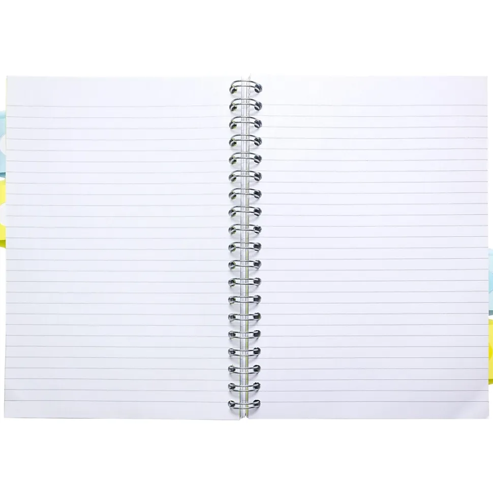 Pukka Pad Pastels 5-Subject Notebooks, 7" x 10", Ruled, 100 Sheets, Assorted Colors, 3/Pack (3032-PST)