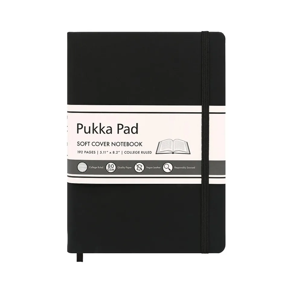 Pukka Pad Professional Notebooks, 5.11" x 8.2", College Ruled, 96 Sheets, Black (9940-SIG)