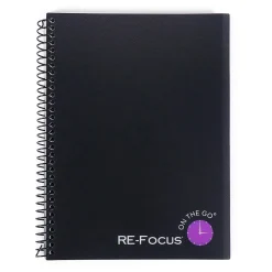 RE-FOCUS THE CREATIVE OFFICE on the GO Notepad, College Ruled, Black, 142 Sheets/Pad (88001)