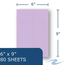 Roaring Spring Enviroshades Steno Notebook, 6" x 9", 80 Sheets/Pad, Gregg Ruled, Recycled Orchid Paper, 4 Bks/Pk (12264)