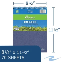 Roaring Spring Paper Products BioBased 1-Subject Professional Notebooks, 11.5" x 8.5", College Ruled, 70 Sheets, Each (13363)