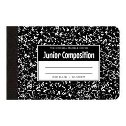 Roaring Spring Paper Products 1-Subject Composition Notebooks, 7.5" x 4.875", Wide Ruled, 60 Sheets, Black (77122)