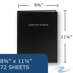Roaring Spring Paper Products Professional Notebooks, 8.75" x 11.25", Graph Ruled, 72 Sheets, Black (77160)