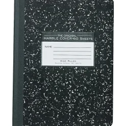 Roaring Spring Paper Products 1-Subject Composition Notebooks, 9.75" x 7.5", Wide Ruled, 60 Sheets, Black (77222)