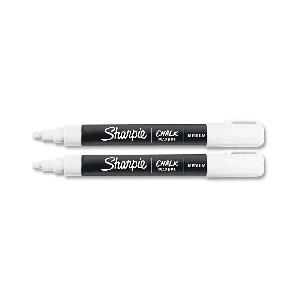 Sharpie Chalk Wet Erase Marker, Medium Tip, White, 2/Pack (2103010)