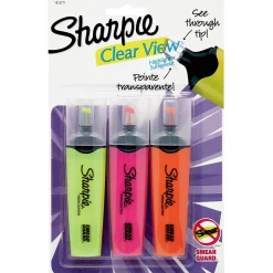 Sharpie Clear View Highlighter, Chisel Tip, Assorted, 3/Pack (1912767/2128222)