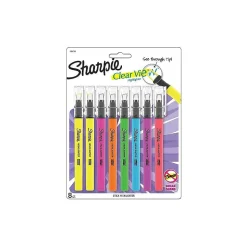 Sharpie Clear View Highlighter, Chisel Tip, Assorted, 8/Pack (1966798/2128218)