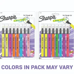 Sharpie Clear View Highlighter, Chisel Tip, Assorted, 8/Pack (1966798/2128218)