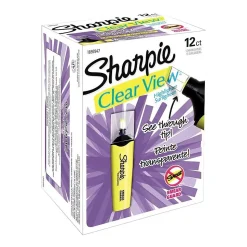 Sharpie Clear View Tank Highlighter, Chisel Tip, Yellow, Dozen (2128227/1897847)