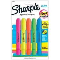 Sharpie Gel Stick Highlighter, Bullet Tip, Assorted, 5/Pack (1803277)