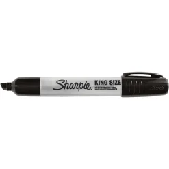 Sharpie King Size Permanent Markers, Chisel Tip, Black, 4/Pack (15661)
