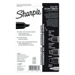 Sharpie King Size Permanent Markers, Chisel Tip, Black, 4/Pack (15661)