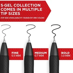 Sharpie S-Gel Retractable Gel Pens, Medium Point, 0.7mm, Black Ink, Dozen (2096159)