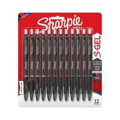 Sharpie S-Gel Retractable Gel Pens, Medium Point, 0.7mm, Assorted Ink, Dozen (2096153)