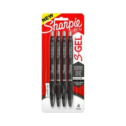 Sharpie S-Gel Retractable Gel Pen, Ultra Fine Point, Black Ink, 4/Pack (2141125)