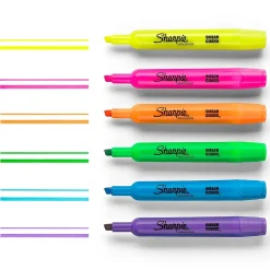 Sharpie Tank Highlighter, Chisel Tip, Fluorescent Yellow, 4/Pack (25164)