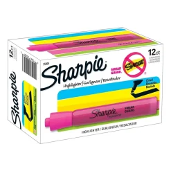 Sharpie Tank Highlighter, Chisel Tip, Pink, Dozen (25009)