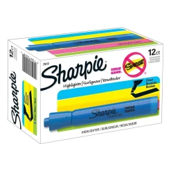 Sharpie Tank Highlighter, Chisel Tip, Fluorescent Blue, Dozen (25010)