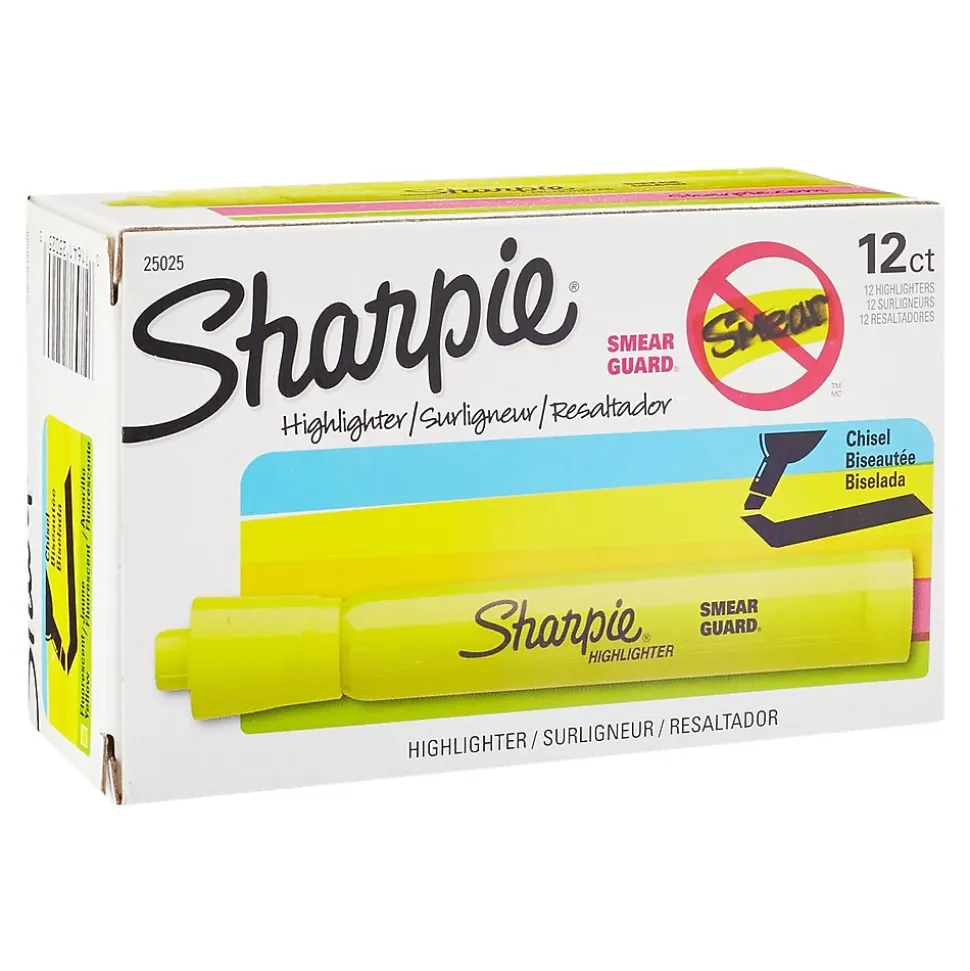 Sharpie Tank Highlighter, Chisel Tip, Yellow (25025)