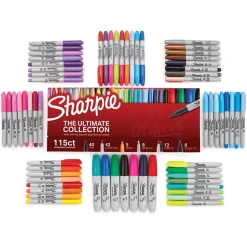 Sharpie The Ultimate Collection Permanent Markers, Assorted Tips, Assorted Colors, 115/Pack (1983255)