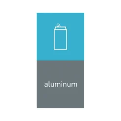 simplehuman Aluminum Magnetic Sorting Label, 8" x 4", Blue/Gray, 2/Pack (KT1172)