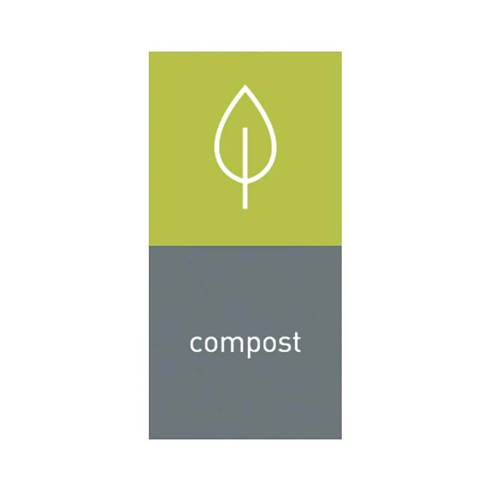 simplehuman Compost Magnetic Sorting Label, 8" x 4", Green/Gray, 2/Pack (KT1176)